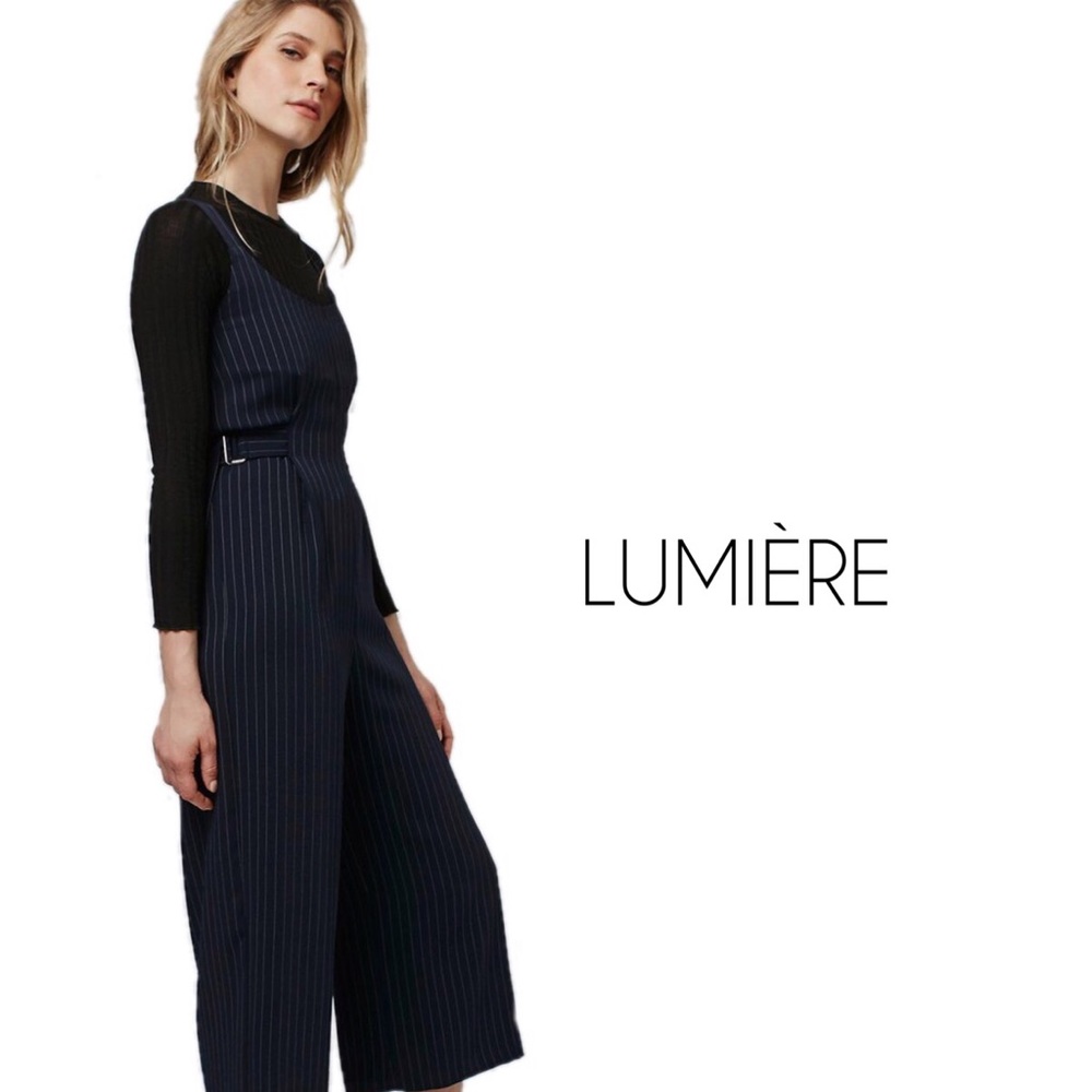Lumière | Navy Pinstripes Jumpsuit